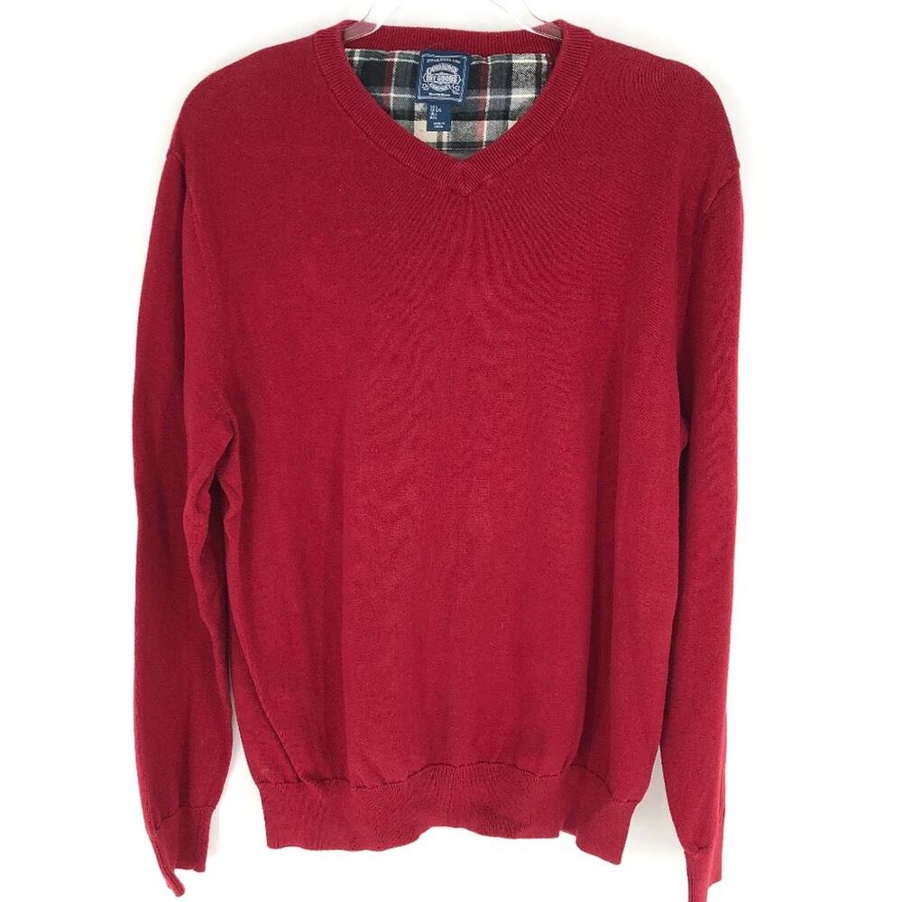 Cambridge‎ Dry Goods Cotton V-Neck Sweater Red L